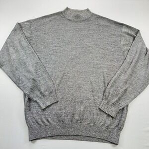 PRONTO UOMO M Mens Silk Blend Gray Mock Neck Pullover Sweater Timeless Classic
